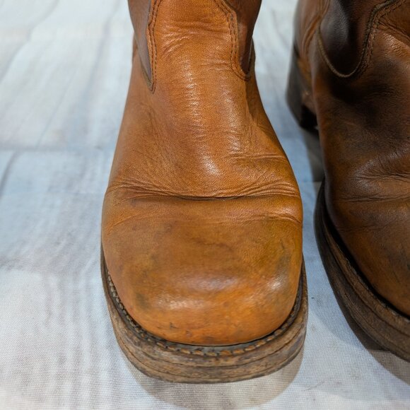 Vintage Double H Boots Brown Leather Campus Style Women - Picture 3 of 16